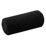 Black Plush Bolster Pillow - 20 x 45 cm