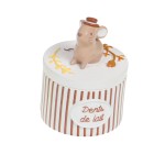 Little Tooth Box Hat-Mouse - Brown Stripes