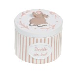 Little Tooth Box Mouse - White with Pink Stripes