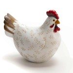 Decorative Statue Flowered Hen 21 cm