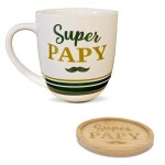 Gift set large mug and saucer Le Caf de Papy