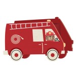 Fire Truck Piggy Bank Driven by a Teddy Bear