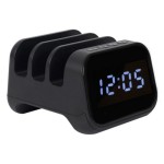 Black charging station clock