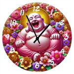 Laughing Buddha glass clock 29 cm