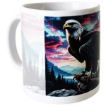 White ceramic mug Bald eagle