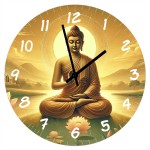 Buddha Wisdom Glass Clock 29 cm