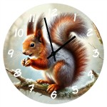 "A Squirrel in Winter"  Glass Clock by Cbkreation 29 cm