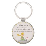 The Little Prince Round Metal Keychain - La rose