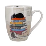 Porcelain Cup with Kitten on a Stack of Books - 340 ml