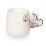 Small Mug Candle in White Ceramic Heart and Home