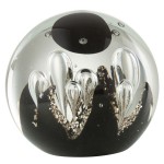 Magic Black and Gold Paperweight in Glass 8 cm