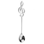 G clef shaped spoon in silver stainless steel