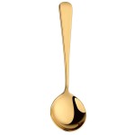 Round spoon in gold stainless steel