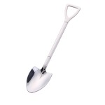 Small Silver Stainless Steel Spoon in the Shape of a Shovel