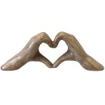 Wooden-Look Ceramic Heart-Shaped Hands
