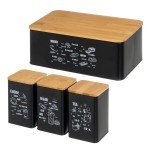 Set of Black and Wood Kitchen Boxes