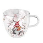 Christmas Elf Double-Wall Glass Tea Cup