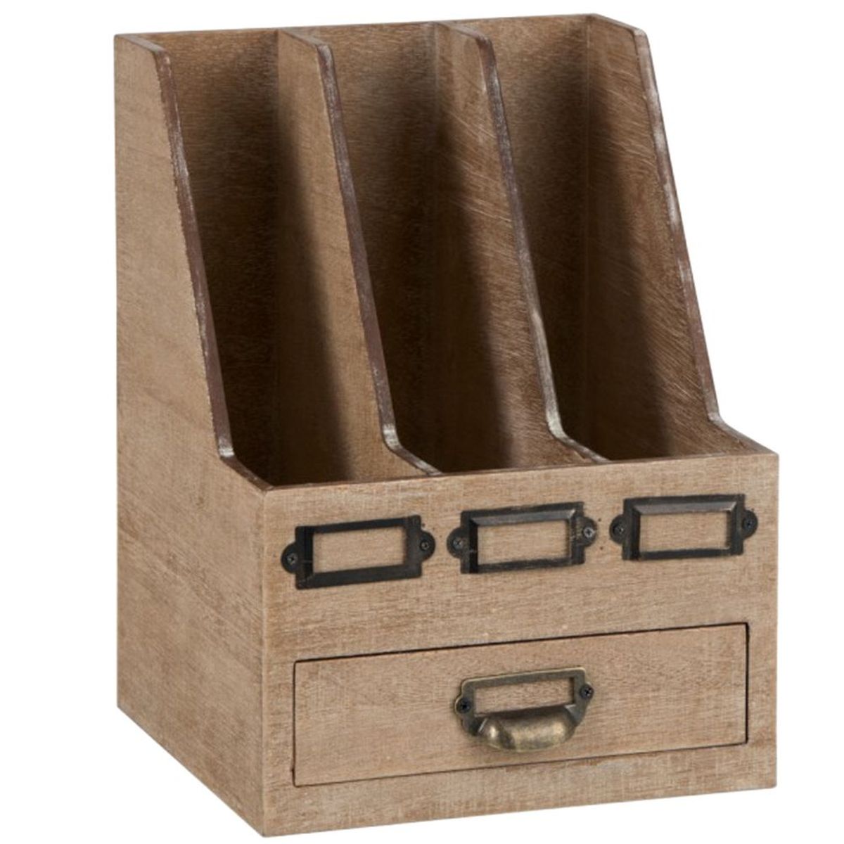 Document holder 3 wooden compartments