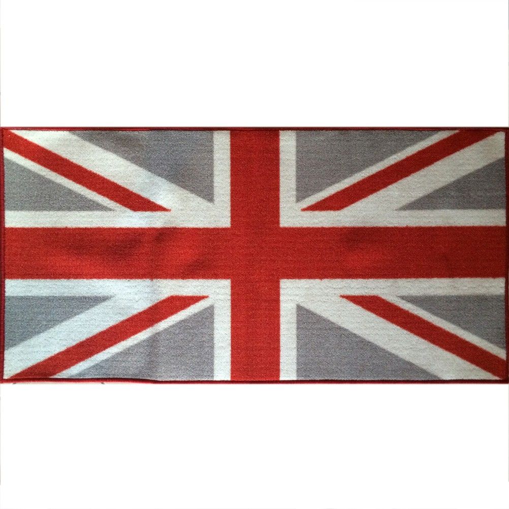 Union Jack Grey Flag Floor mat