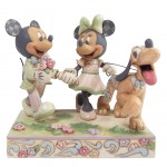 Spring Mickey, Minnie and Pluto Figurine - White Woodland