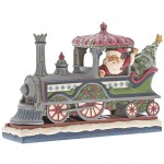 Santa Claus in Motor Train Sculpture - Jim Shore