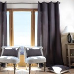 Grey Eyelet Curtain 135 x 240 cm