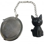 Black cat charm tea ball