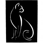 Black Hanging Cat Panel 65 x 45 cm