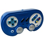 Video game controller piggy bank in blue resin 15 cm