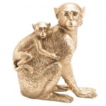 Decoration statuette Mom monkey and baby