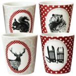 Animals Set 4 cups espresso