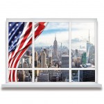 New York USA Flag sticker