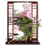 Zen Japanese Garden Cherry tree sticker