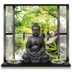 Garden and Buddha Trompe l'oeil Wall Sticker