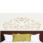 Golden waves bedhead Wall Sticker