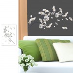 Branch of white Orchid wall sticker