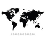 Black Planisphere wall sticker