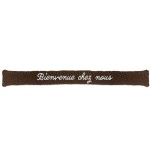 Fluffy Door Draft Stopper with Embroidered Message