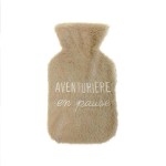 Hot Water Bottle with Beige Glitter Fur