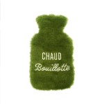 Hot Water Bottle with Green Glitter Fur