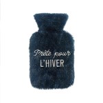 Hot Water Bottle with Blue Glitter Fur