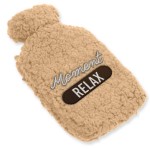 Sheep-Fleece Hot Water Bottle for Adults - Brown