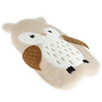 Owl Hot Water Bottle in Beige Fleece for Kids