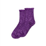 Sparkling Socks with Scalloped Edge - Purple