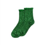 Sparkling Socks with Scalloped Edge - Green