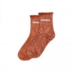 Glitter Socks with Scallop Edge Kitten - Red