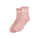 Kisses Glitter Socks with Scallop Edge - Pink