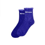 Dreamy Glitter Socks with Scallop Edge - Blue