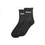 Badass Glitter Socks with Scallop Edge - Black