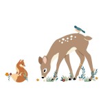 Deer, Squirrel, and Birds Wall Sticker  Natural Elegance